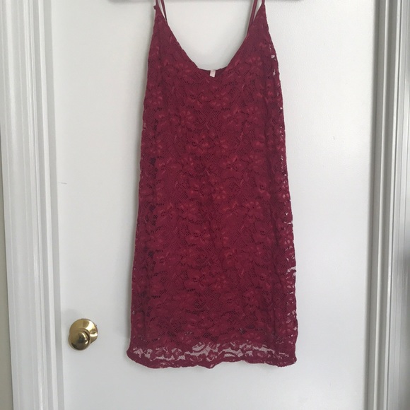 Sage Dresses & Skirts - Maroon lace dress
